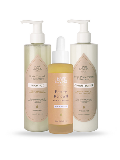 Silk Renewal Shampoo + Conditioner + Beauty Renewal Hair &amp; Scalp Oil Combo Pack