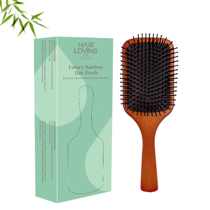 Hair Loving Wooden Paddle Brush – Effortless Detangling &amp; Gentle Scalp Stimulation