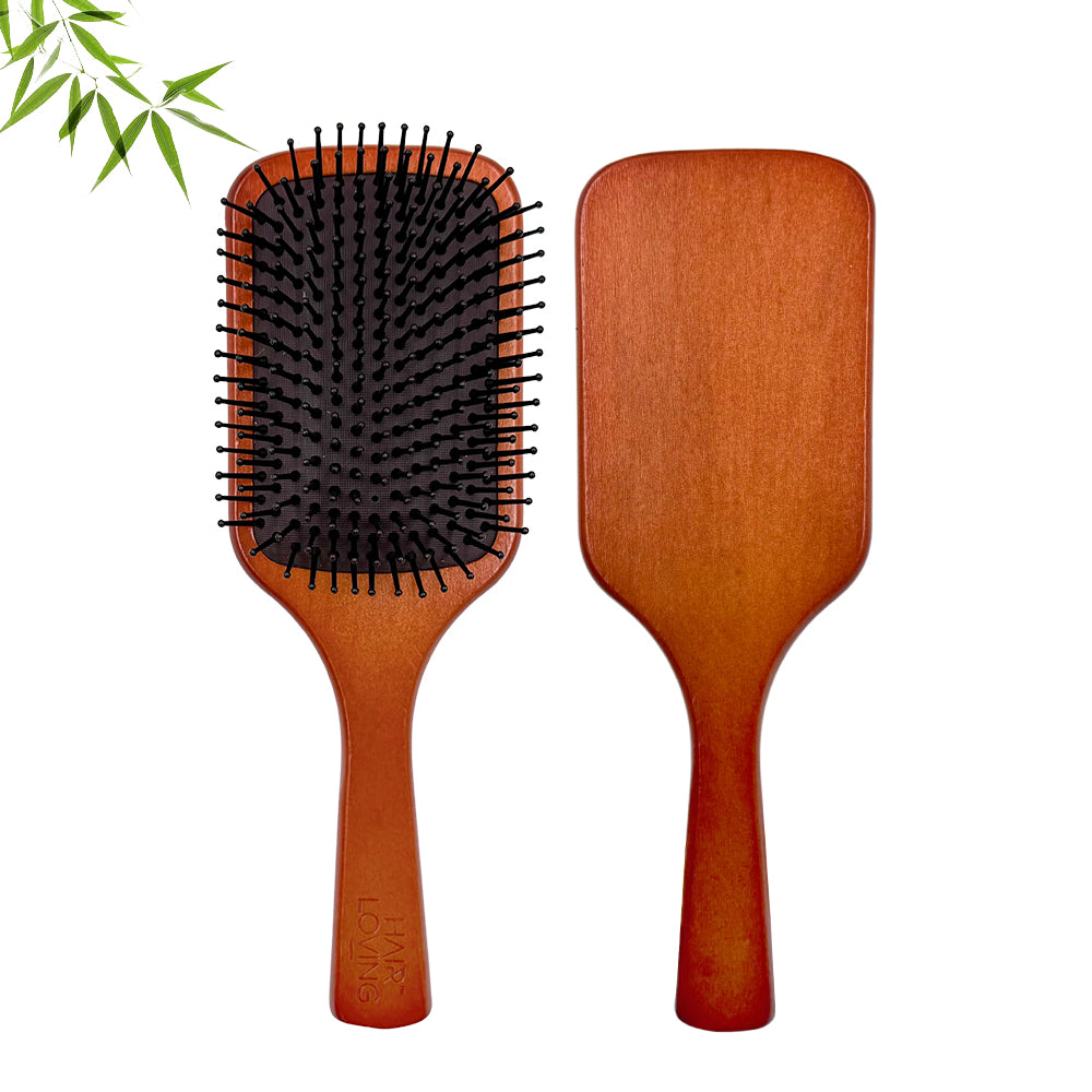 Hair Loving Wooden Paddle Brush – Effortless Detangling &amp; Gentle Scalp Stimulation